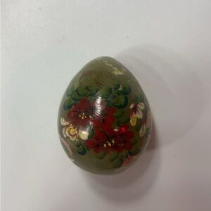 Hand-Painted Floral Green Jade Egg